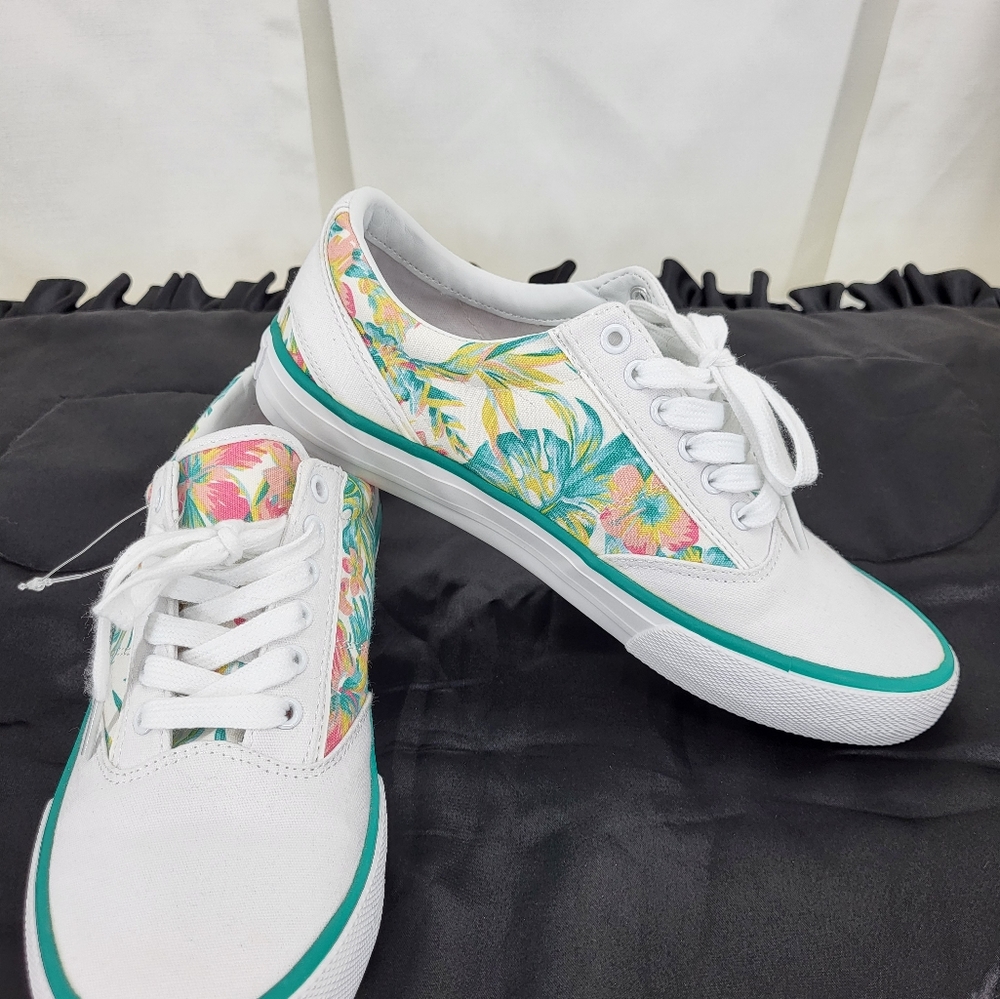 Hurley Kayo lace tropical floral print sneakers, shoes size 8 - Picture 8 of 8